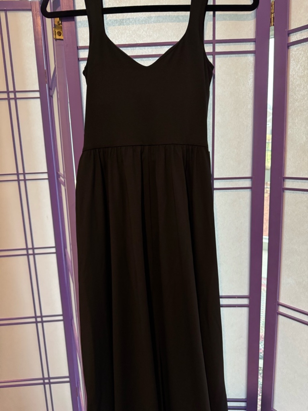 HALARA Black Maxi Dress with Wide Straps